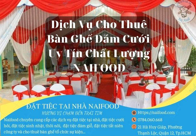 Giới thiệu dịch vụ cho thuê bàn ghế đám cưới của Naifood