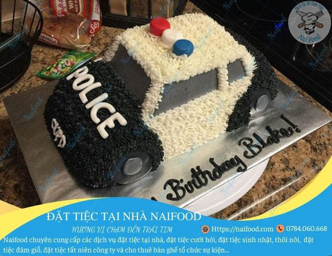Mẫu bánh hình ô tô đẹp chủ đề cảnh sát
