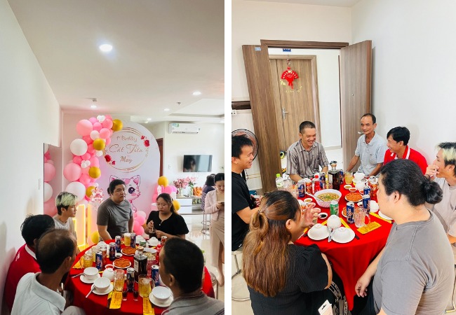 đặt tiệc thôi nôi tại nhà