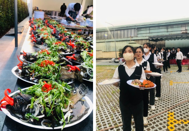 Phục vụ khách trong buổi tiệc