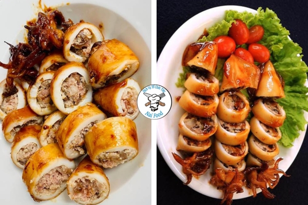 Mực ống nhồi thịt chiên mắm